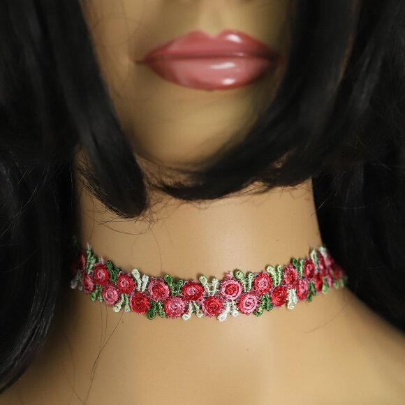 Flower Choker fancy lace chokers adjustable (#6) - Picture 1 of 11